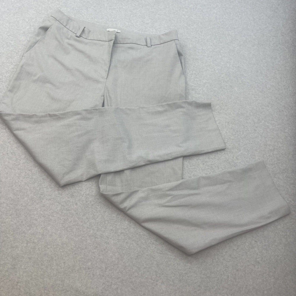H&M Pants Womens Sz 10 Grey Dress Pant Straight Tapered Polyester Blend Trouser